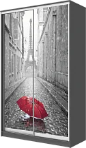 Шкаф-купе 2-х дверный с фотопечатью Париж, зонтик